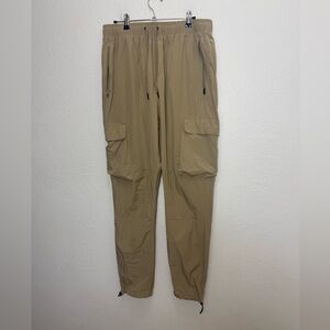 YoungLA Tan Cargo Joggers with Zip Pockets